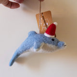 Felt Ornament - Dolphin, a wool felt ornament by Ganapati Crafts Co., needle-felted and hand-stitched in Nepal (view 6) · view 6