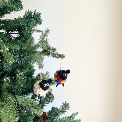 Felt Ornament - Pompom Ball Mini Sheep