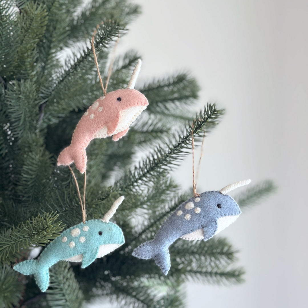 Felt Ornament Set of 3 - Narwhal