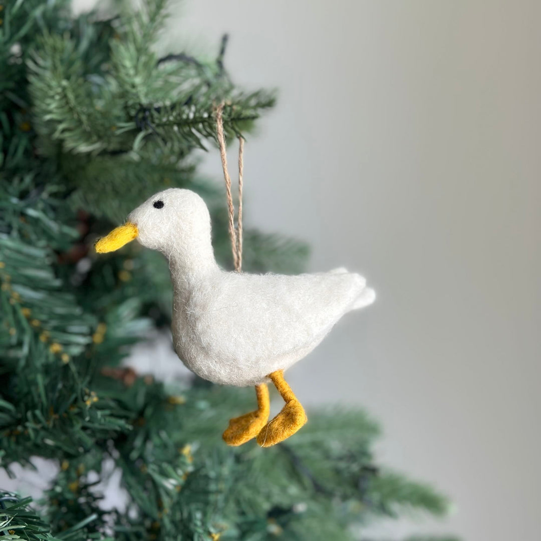 Felt Ornament - White Duck