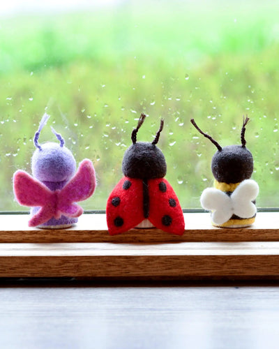 Sale Bugs Peg Dolls Set, Bee, Ladybug and Butterfly