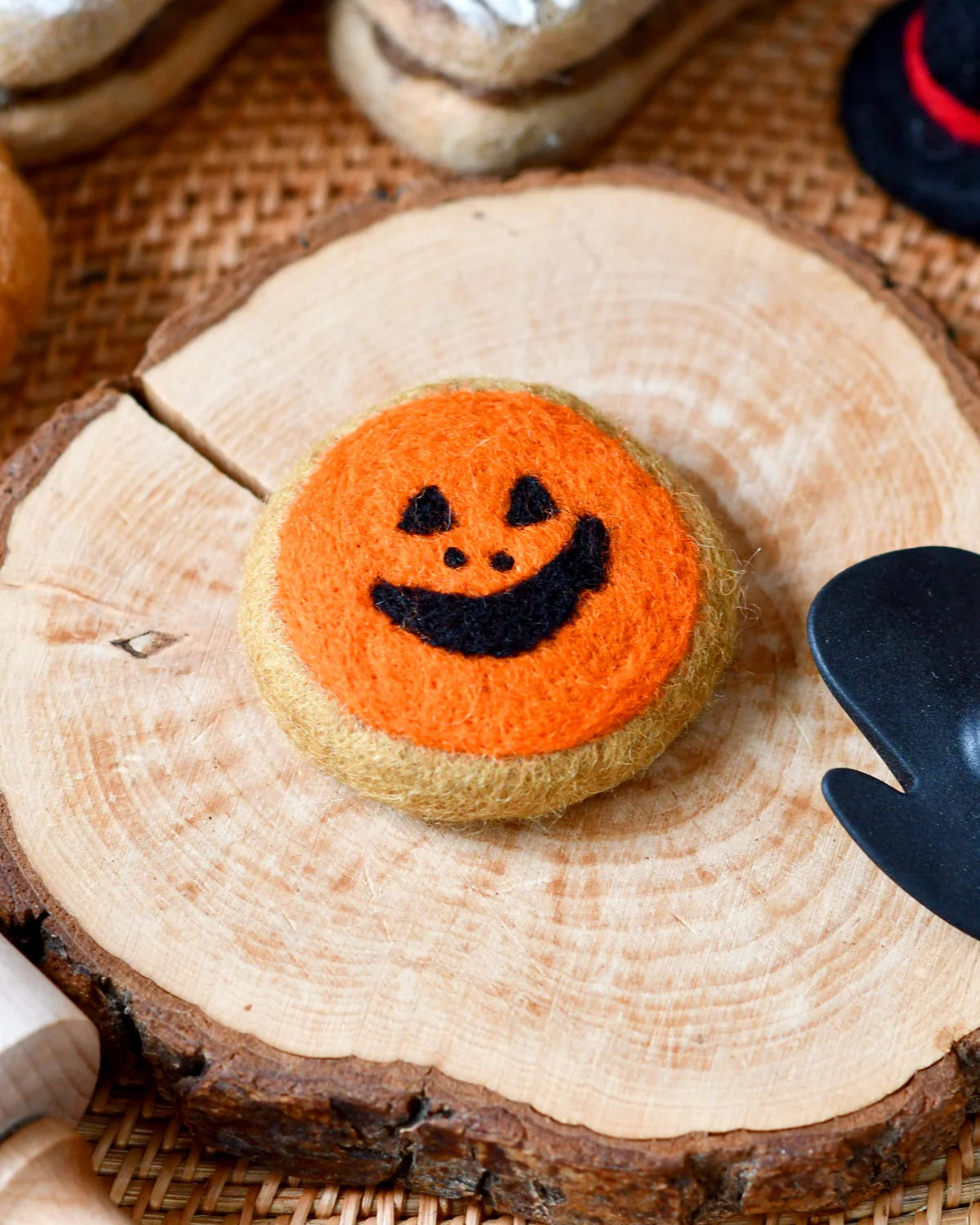 Sale Felt Orange Jack 'O Lantern Cookie