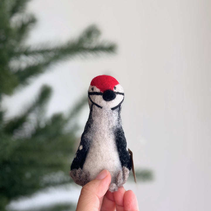 Felt Woodpecker Finger Puppet