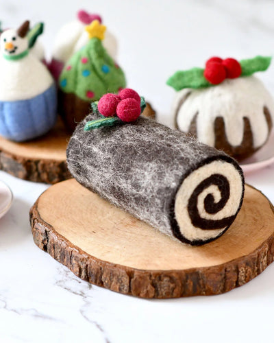 Felt Christmas Yule Log Cake