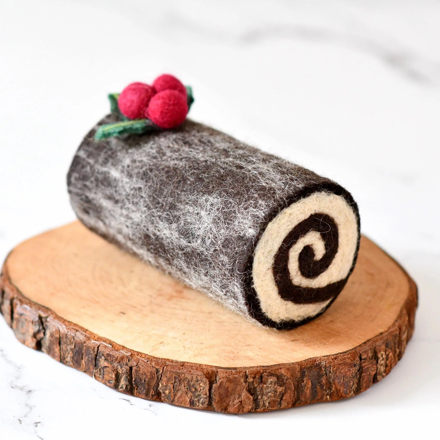 Felt Christmas Yule Log Cake