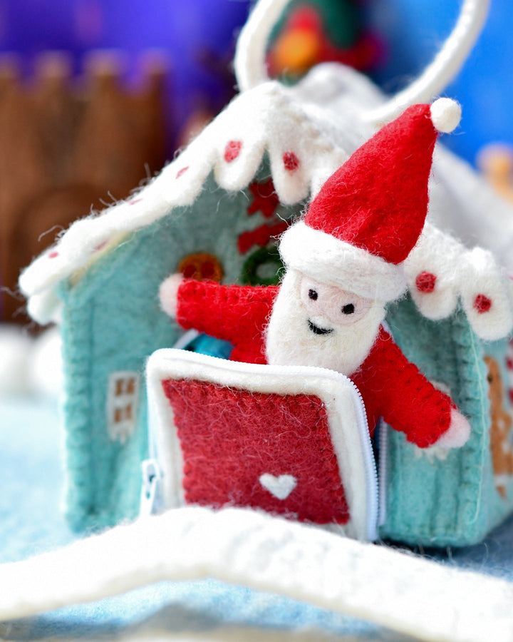 Sale Felt Blue Gingerbread House Bag