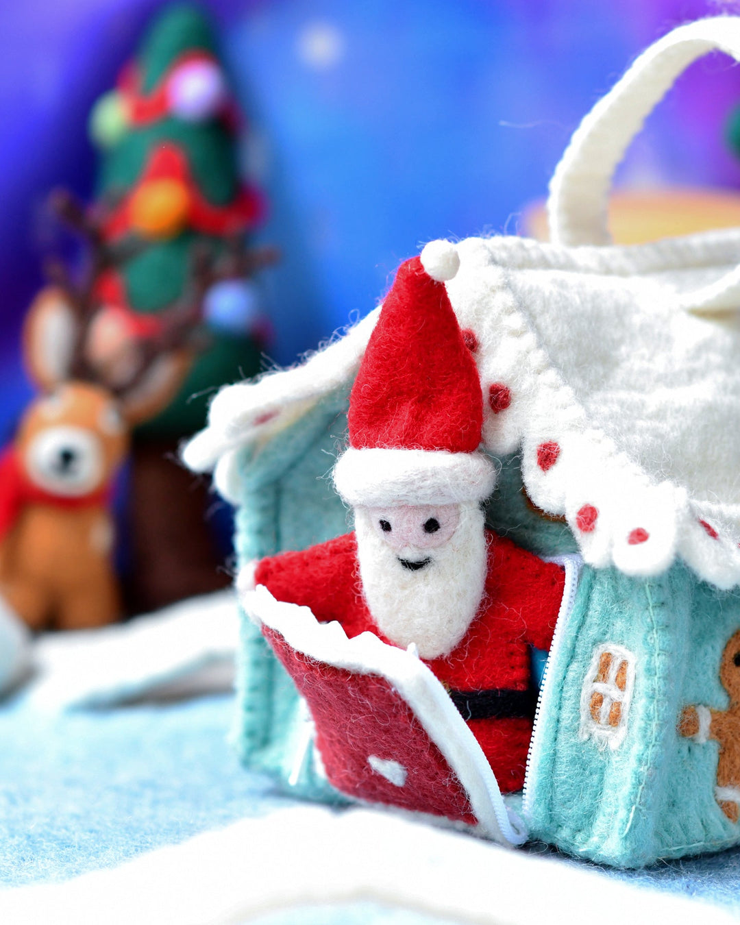 Sale Felt Blue Gingerbread House Bag