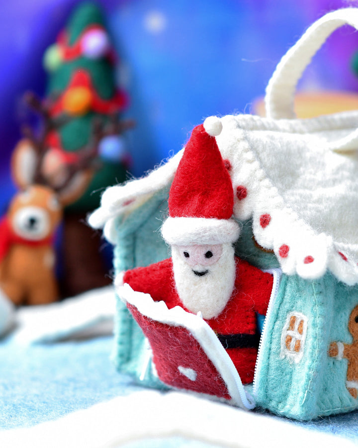 Sale Felt Blue Gingerbread House Bag