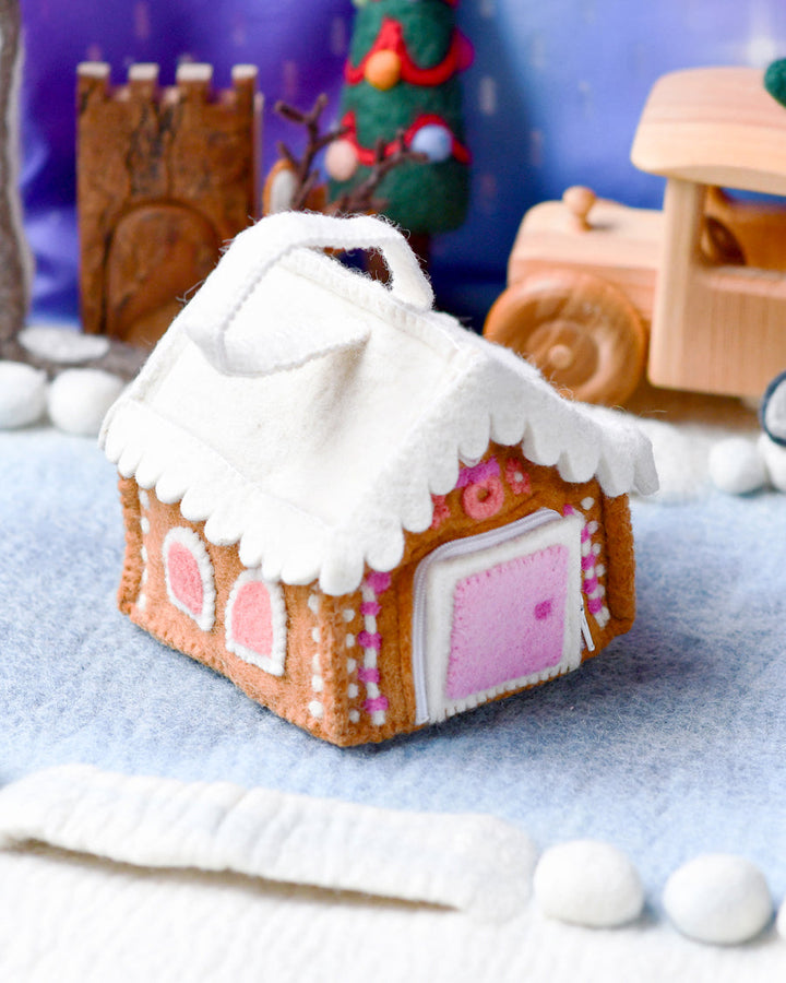 Sale Felt Pink Gingerbread House Bag