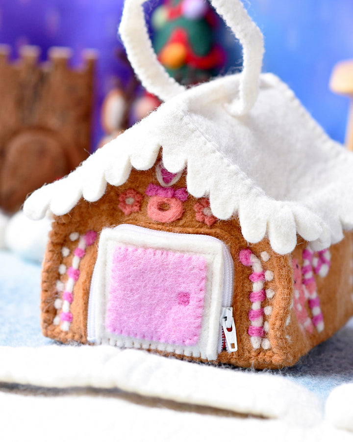 Sale Felt Pink Gingerbread House Bag
