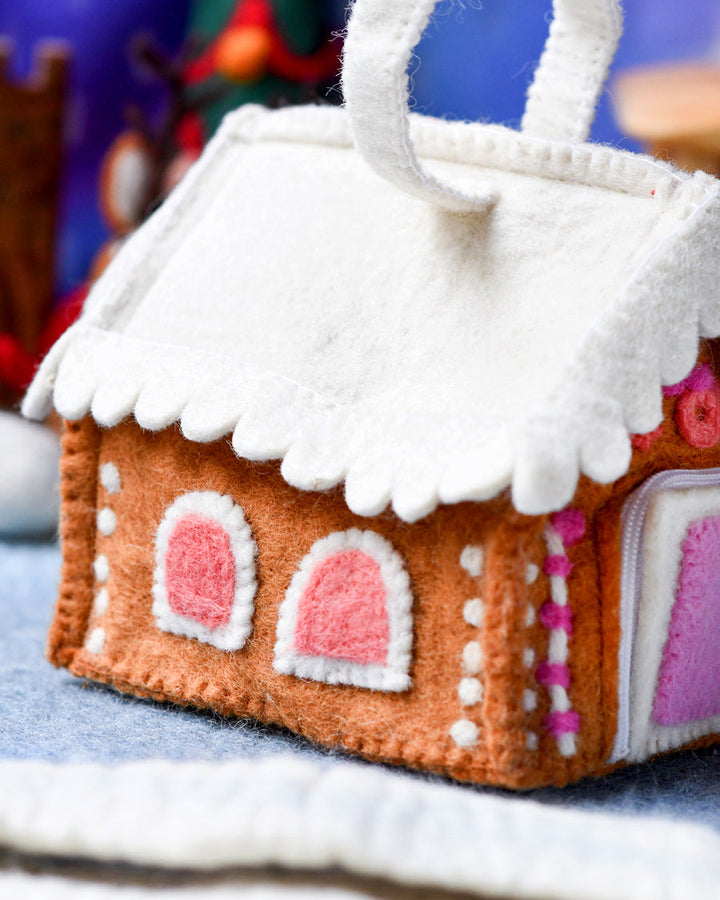 Sale Felt Pink Gingerbread House Bag
