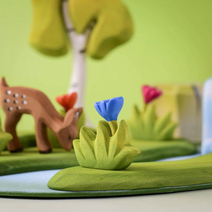 Bumbu Small Wooden Grass with Blue Flower