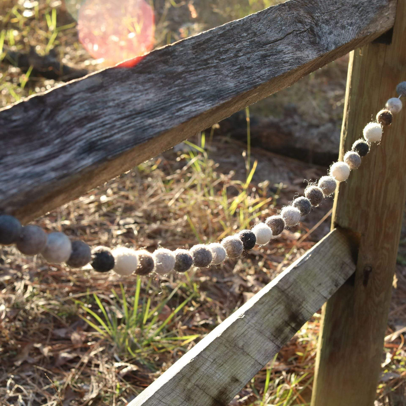 Gray Felt Ball Garland