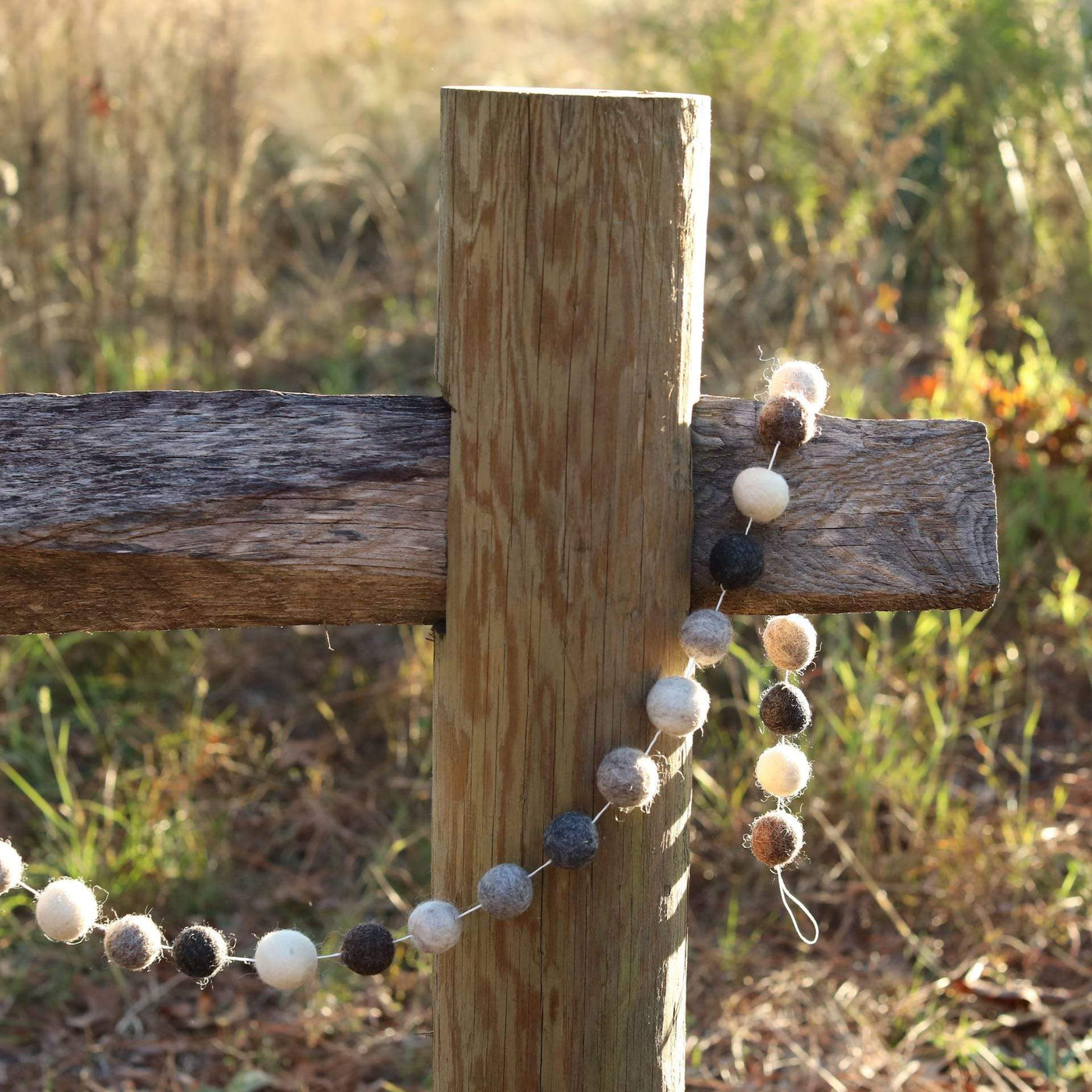 Gray Felt Ball Garland
