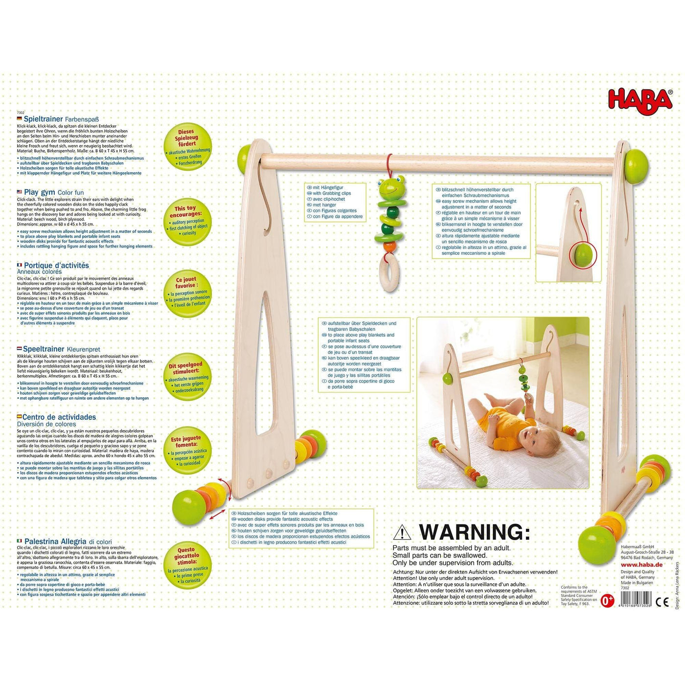 HABA Color Fun Play Gym Activity Center