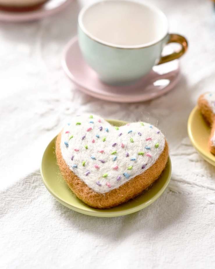 Pre-Order Felt Heart Icing Cookies with Sprinkles (Ships in mid-November)