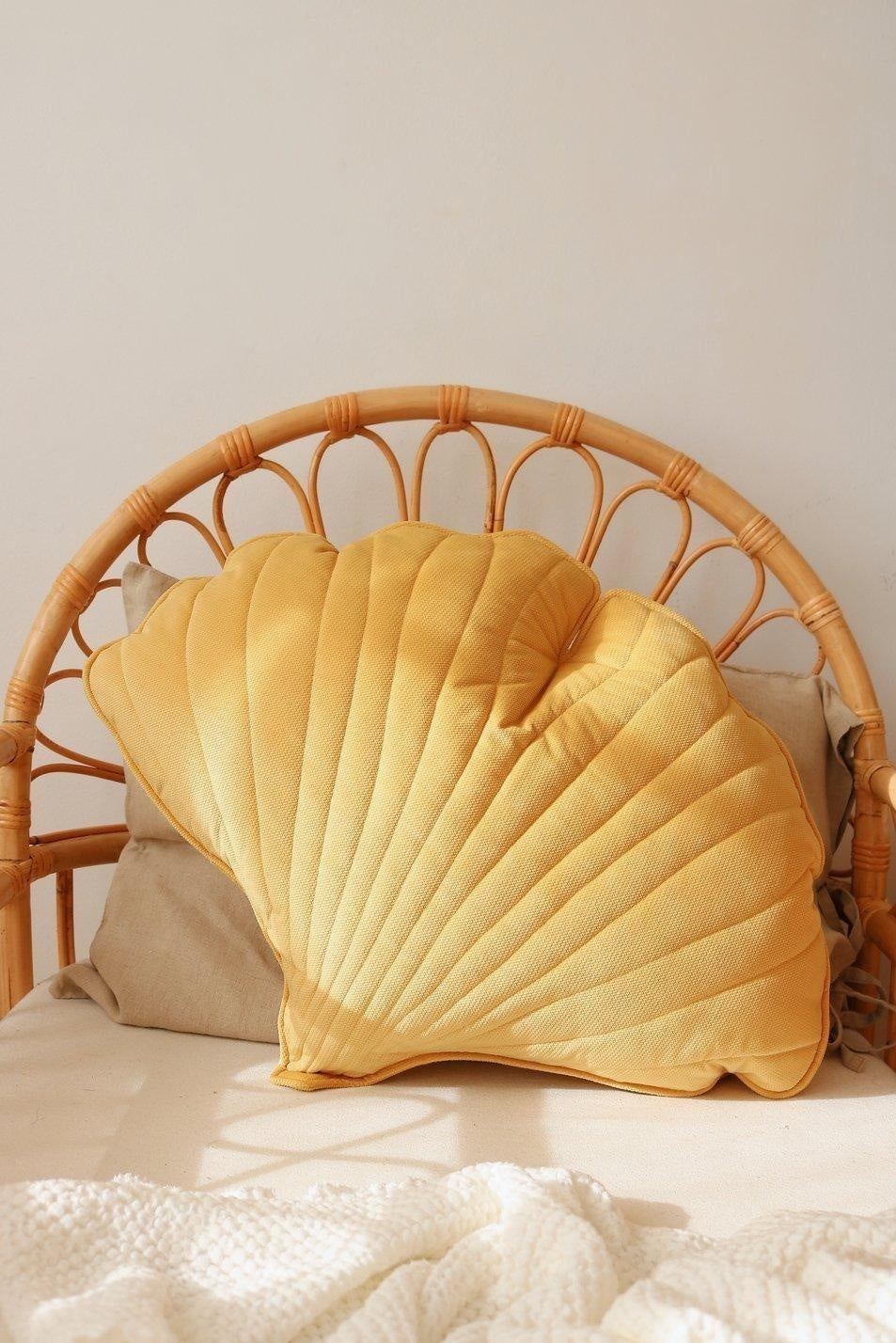 Velvet “Honey” Ginkgo Leaf Pillow