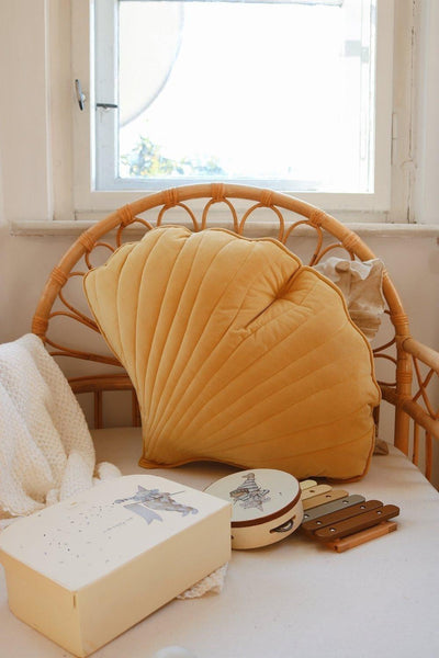 Velvet “Honey” Ginkgo Leaf Pillow