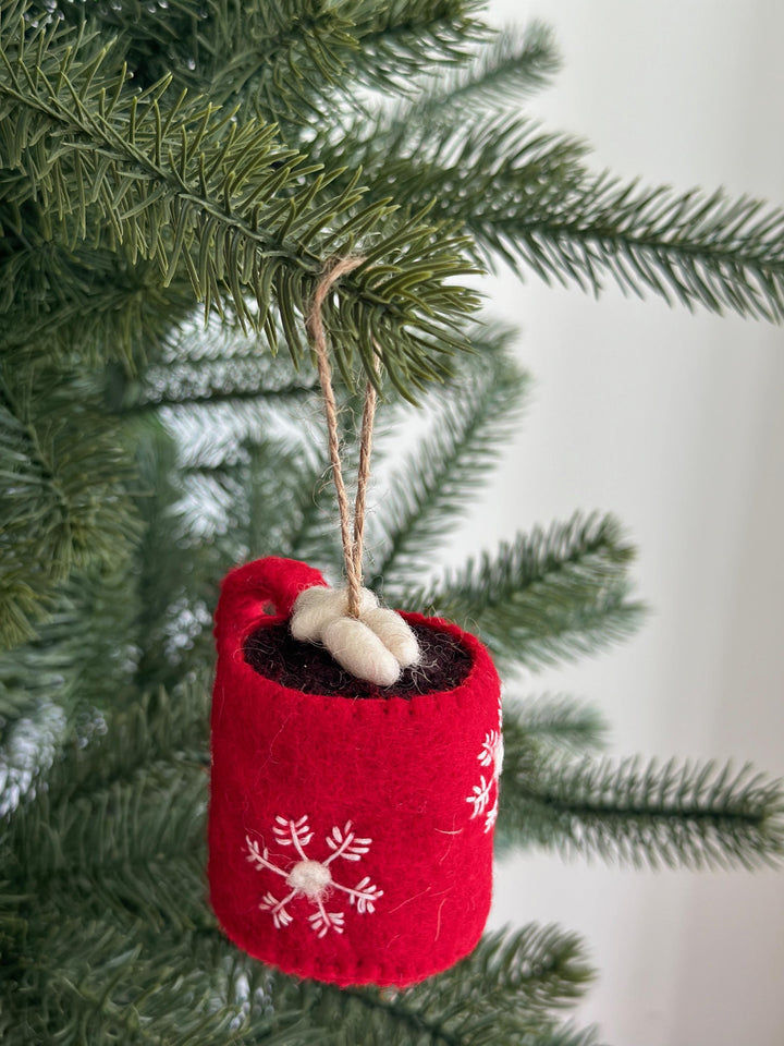 Hot Chocolate Mug Ornament with Marshmallows