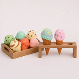 Felt Ice Cream Set, Waffle Cones and 9 Ice Cream Scoops · view 1