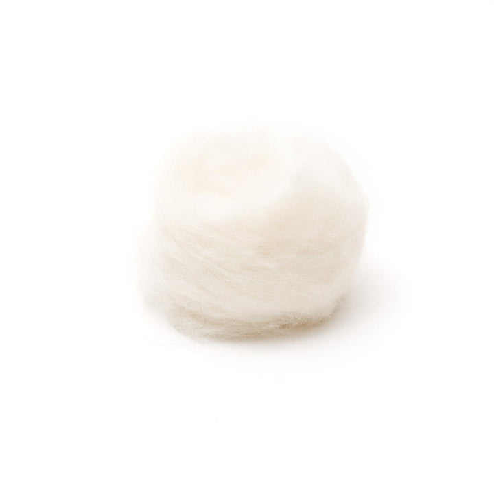 White Corriedale wool roving, 1 oz, for classroom wet felting and needle felting
