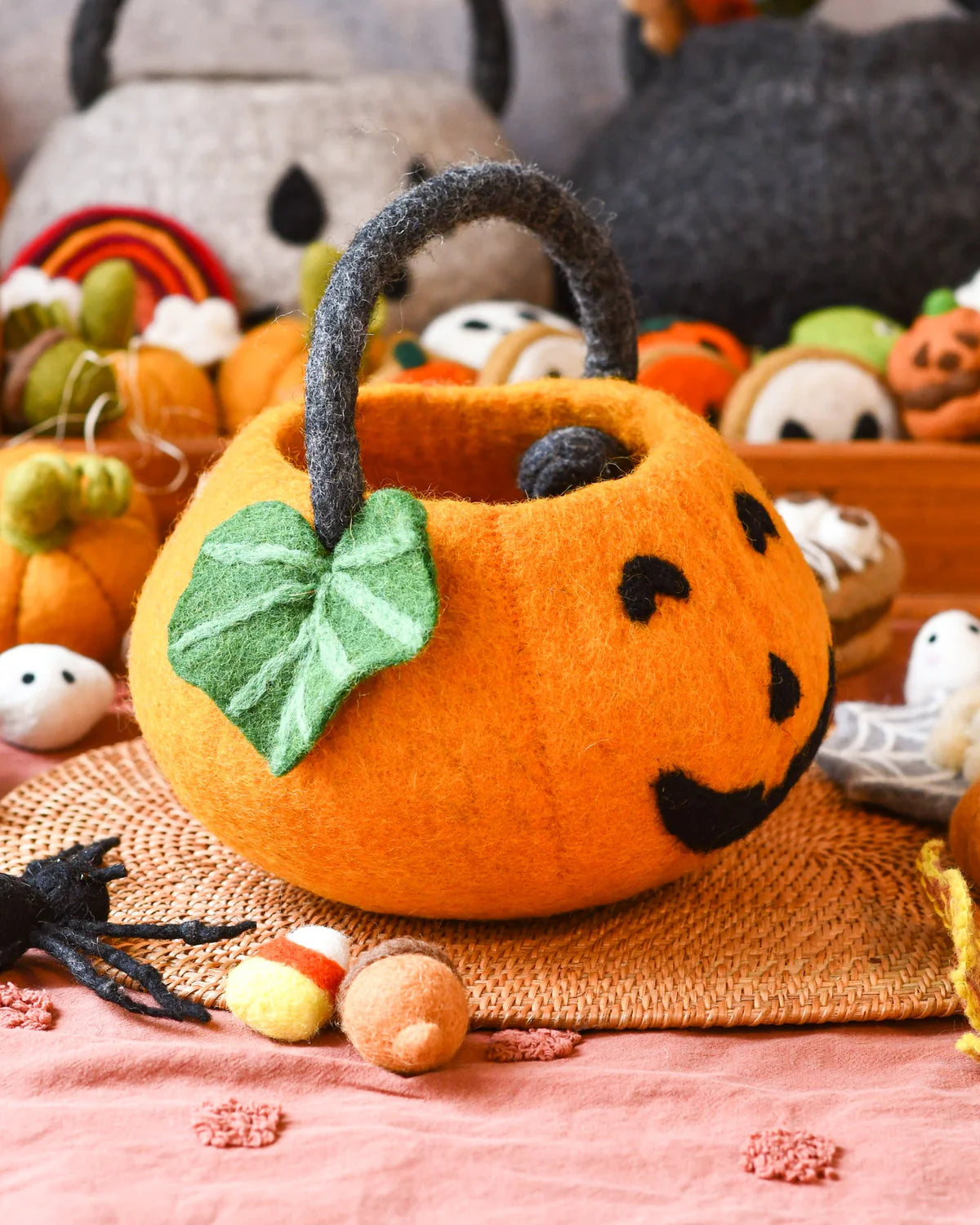 Sale Felt Jack 'O Lantern Pumpkin Bag