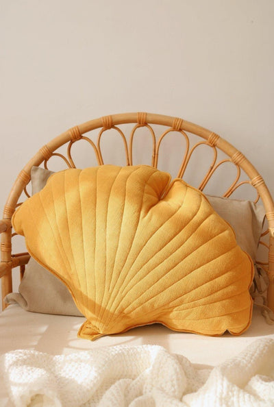 Linen “Mango” Ginkgo Leaf Pillow