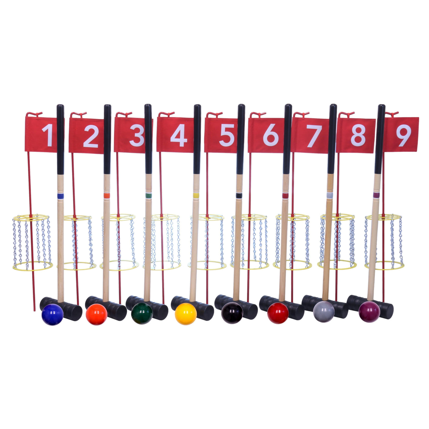Deluxe Flag Croquet Golf Game Set, With Duffel Carry Bag