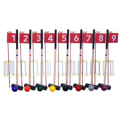 Deluxe Flag Croquet Golf Game Set, With Duffel Carry Bag