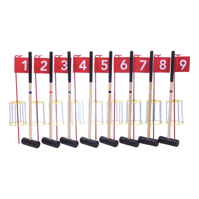 Deluxe Flag Croquet Golf Game Set, With Duffel Carry Bag