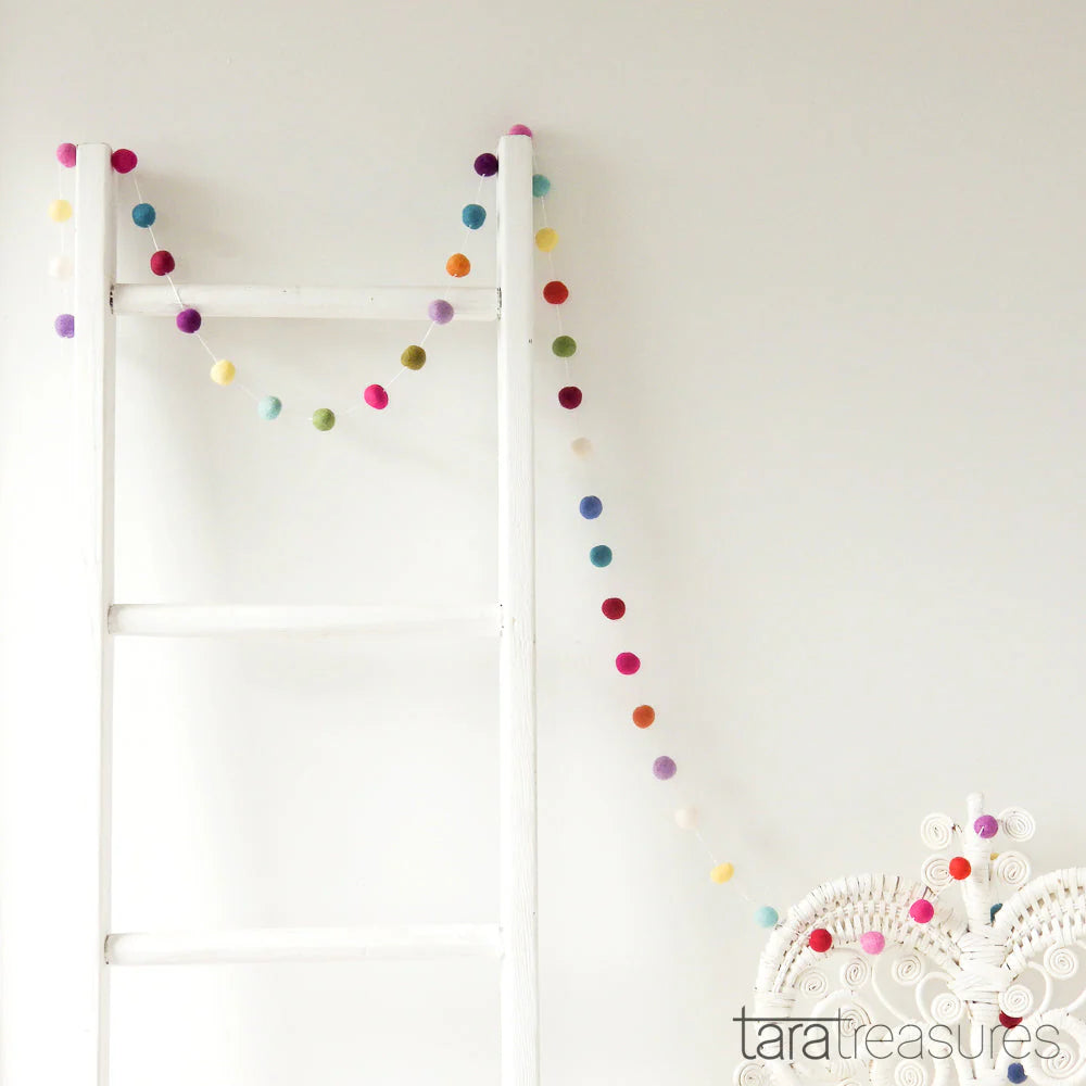 Sale Colorful Pompom Felt Ball Garland