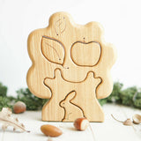 Wooden Tree Puzzle with Apple and Rabbit · view 1