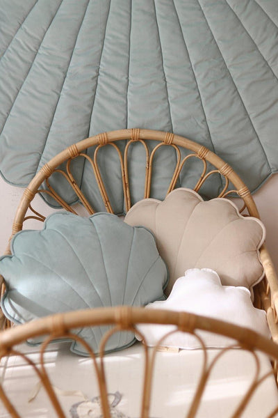 Large Velvet “Powder Mint” Shell Pillow