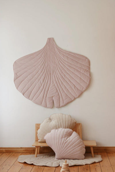 Velvet “Powder Pink” Ginkgo Leaf Pillow