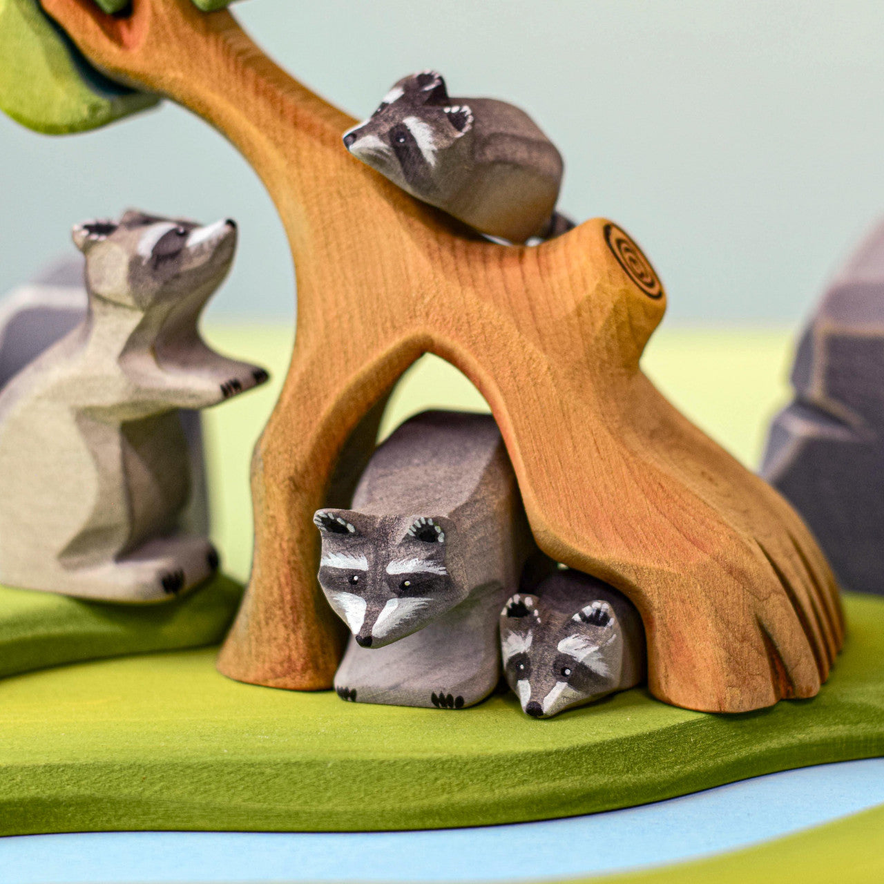 Pre-Order Bumbu Raccoon Family with Tree Set (Ships in July)
