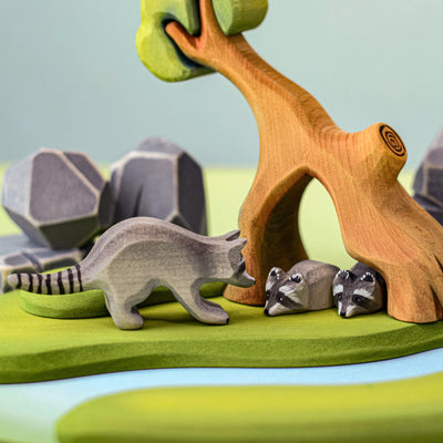 Pre-Order Bumbu Raccoon Family with Tree Set (Ships in July)