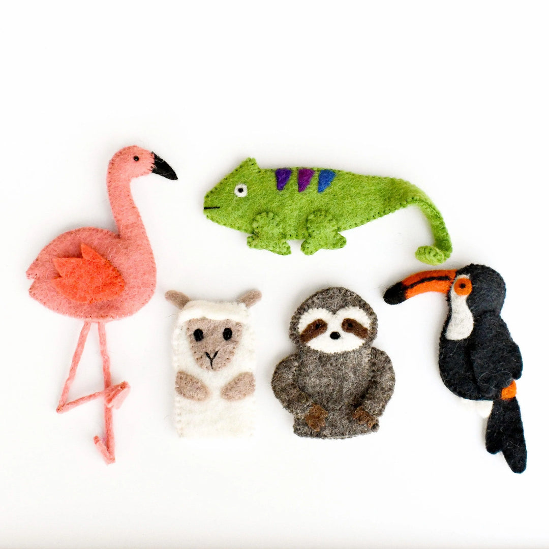 Sale South American Rainforest Animals, Finger Puppet Set