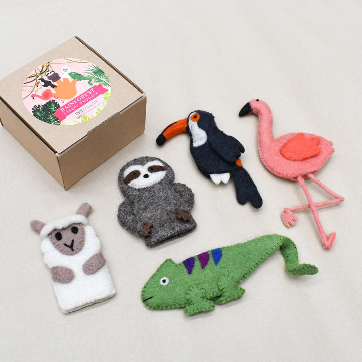 Sale South American Rainforest Animals, Finger Puppet Set