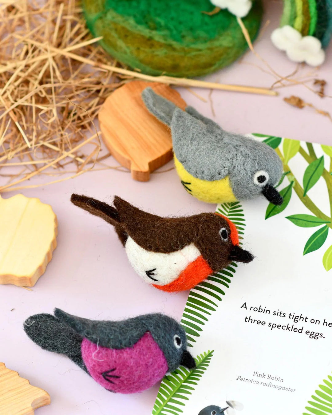 Felt Australian Robins, Set of 3