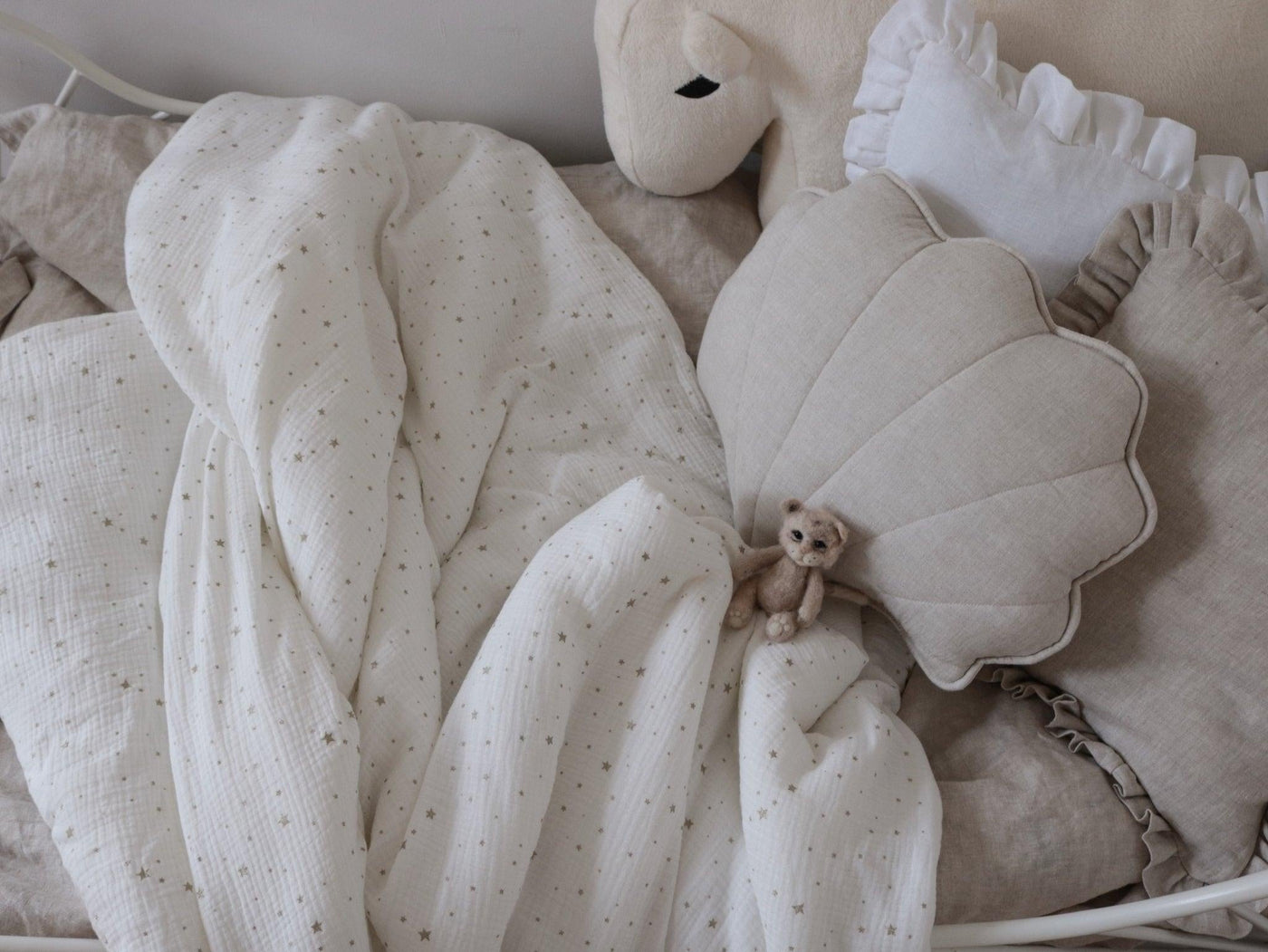 Linen "Sand” Shell Pillow