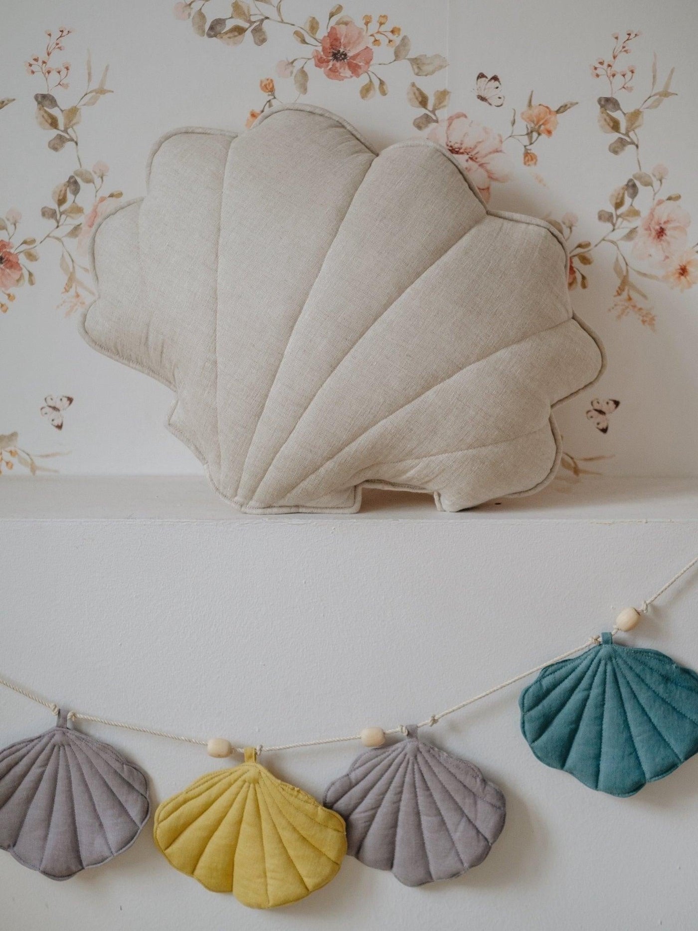 Linen "Sand” Shell Pillow