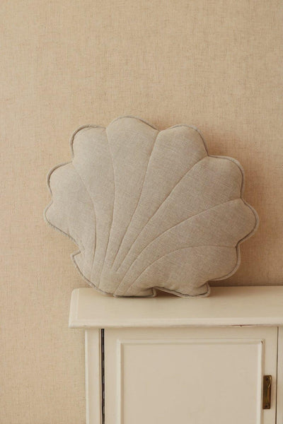 Linen "Sand” Shell Pillow