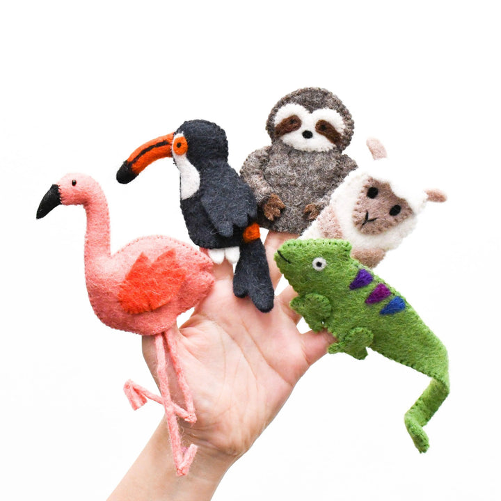 Sale South American Rainforest Animals, Finger Puppet Set