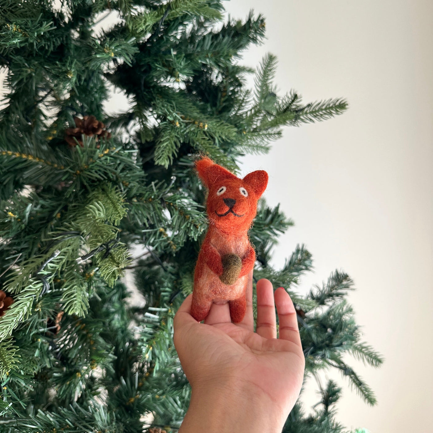 Squirrel with Acorn Finger Puppet