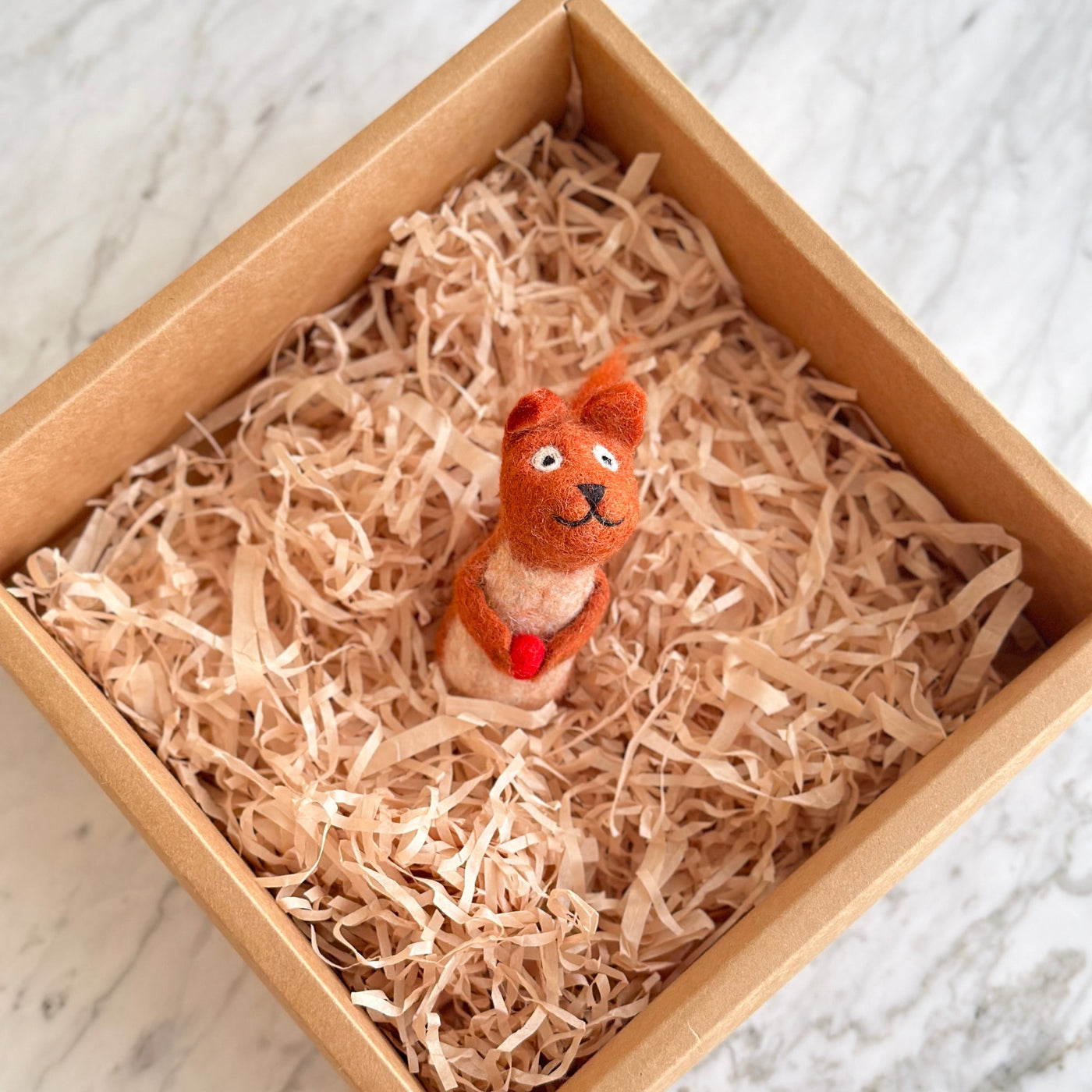 Squirrel with Acorn Finger Puppet