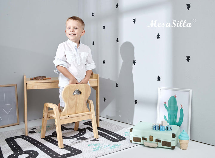 Mesasilla Adjustable Wooden Kids Chair - Ergonomic, Height-Adjustable, Solid Wood | 4 Height Options