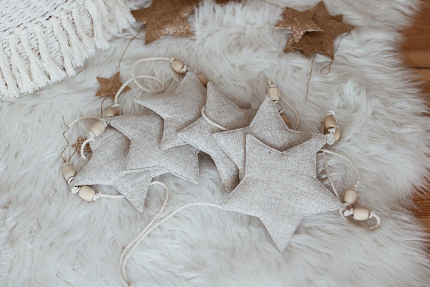 Linen “Sand Star Dust” Garland with Sand Stars