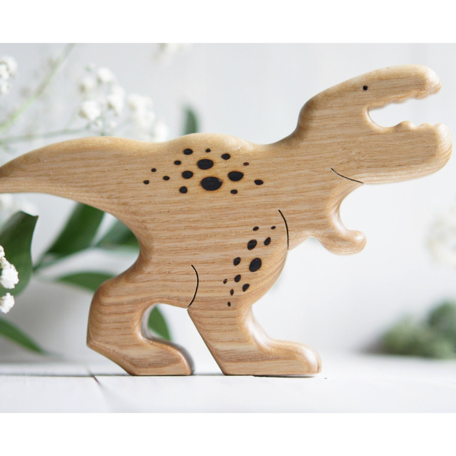 Wooden T-Rex, Mama, a natural wood animal toy by Tiny Fox Hole (view 2)