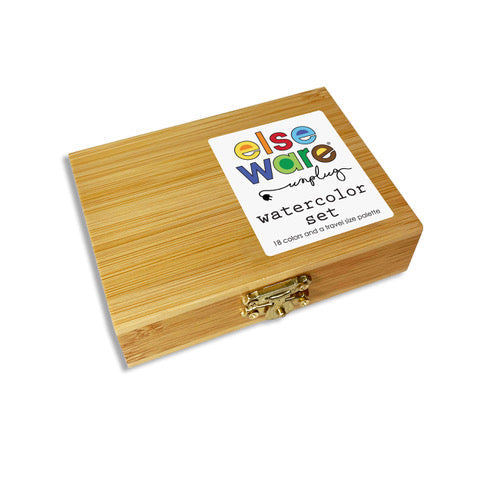 Watercolor Travel Set | Bamboo Case, Brushes, &amp; Paper Pad