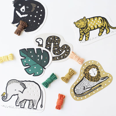 Lacing Cards - Jungle Animals